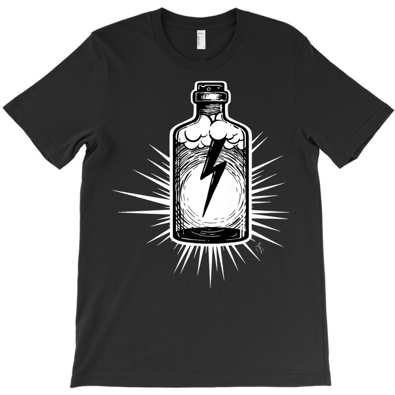 Tattoo Style Lightning In A Bottle, Bottled Genius! Premium T Shirt T-Shirt by BeanblossomSheldon | Artistshot