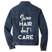 Swim Hair Don't Care T Shirt Cool Gift For Men Women Ad Kids Men Denim Jacket | Artistshot