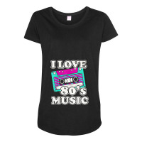 I Love 80's Music Cassette Tape Maternity Scoop Neck T-shirt | Artistshot