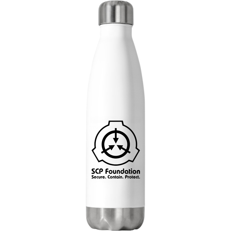 SCP Foundation Logo - White on Black Flask