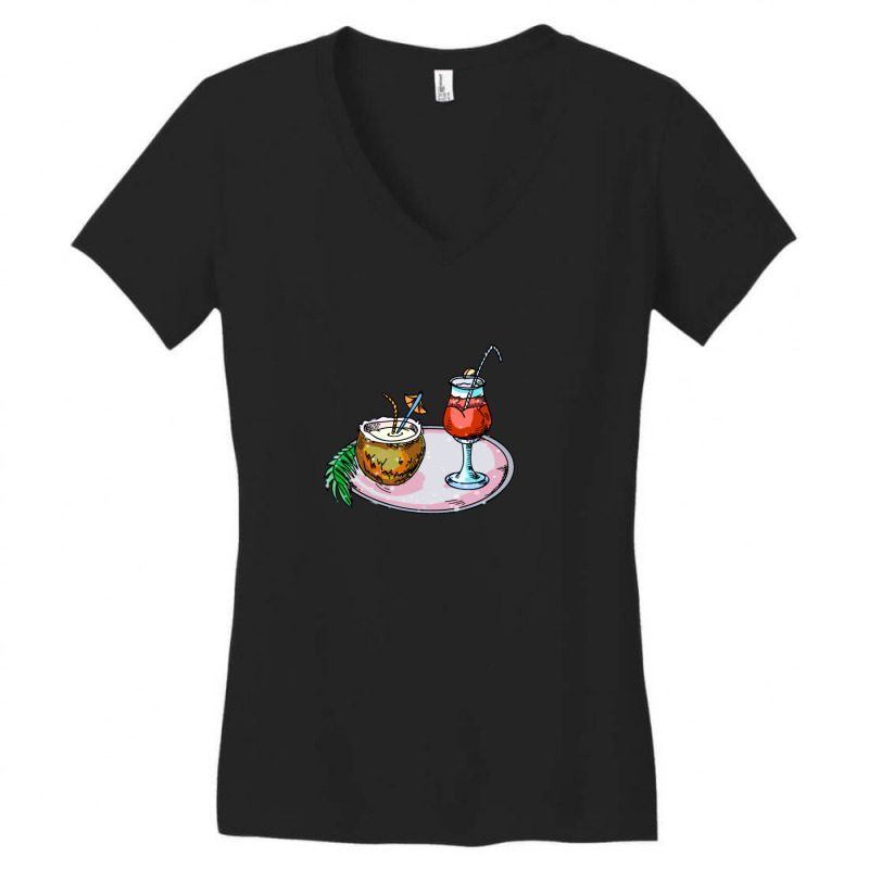 Summer Cocktail Women's V-Neck T-Shirt by ŞEN | Artistshot