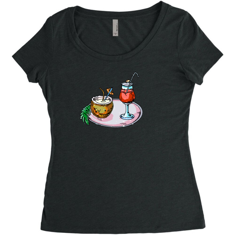 Summer Cocktail Women's Triblend Scoop T-shirt by ŞEN | Artistshot