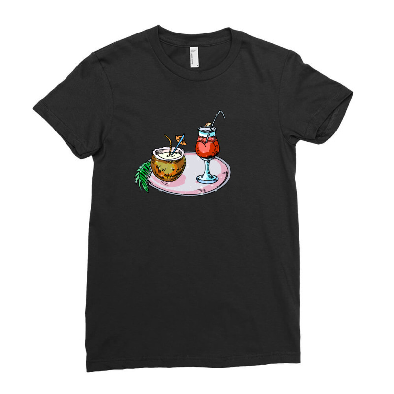 Summer Cocktail Ladies Fitted T-Shirt by ŞEN | Artistshot