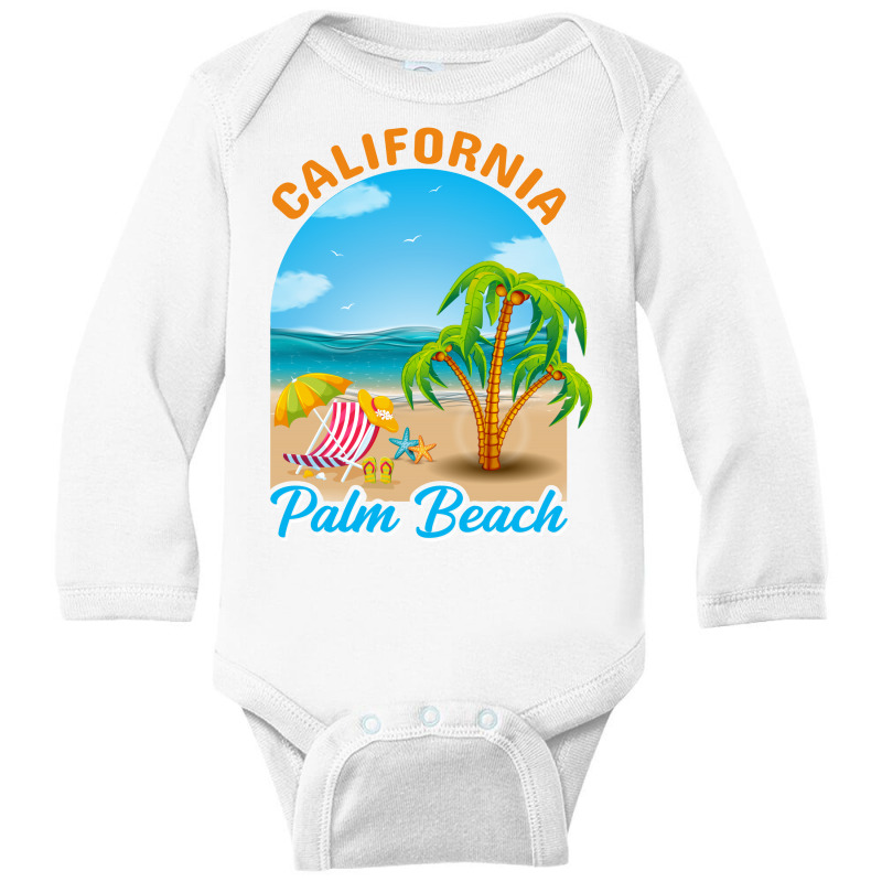 California Palm Beach Long Sleeve Baby Bodysuit by vasu4christ | Artistshot