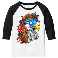 American Flag 4th Of July Patriotic Bald Eagle Mullet Usa T Shirt Youth 3/4 Sleeve | Artistshot