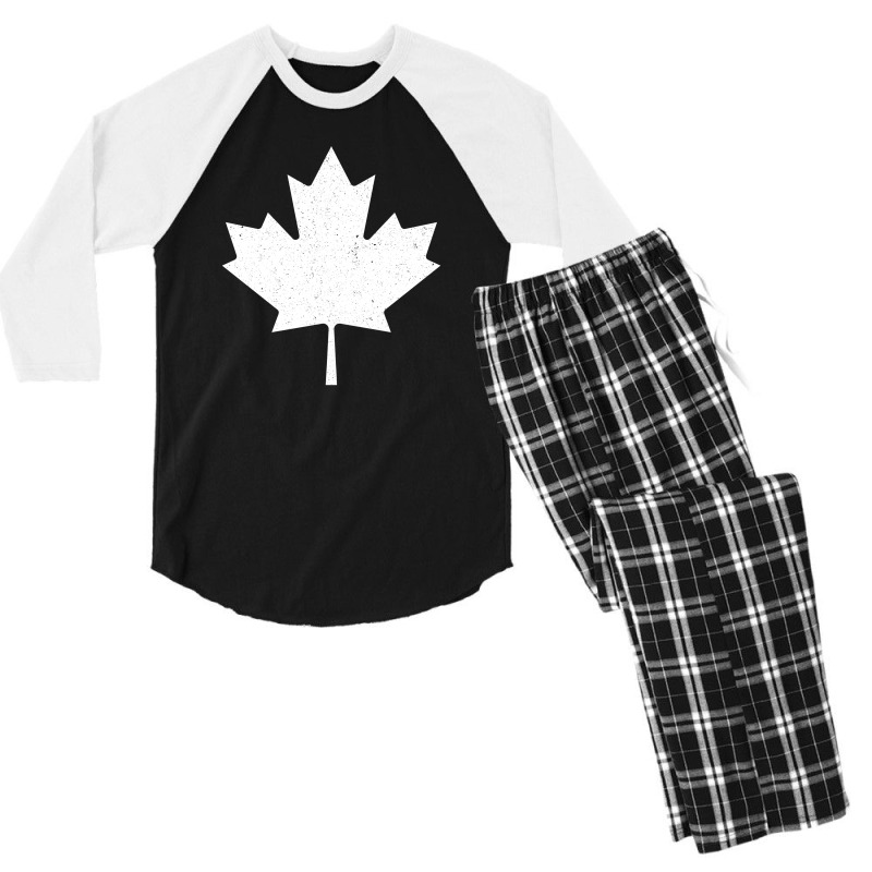Maple Leaf Grunge Men's 3/4 Sleeve Pajama Set | Artistshot