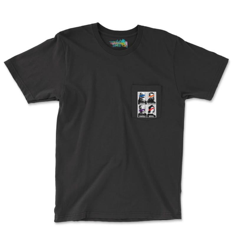 Renaissance Ninja Artists Poster Style Pop Art T Shirt Pocket T-Shirt by ReagerAero | Artistshot