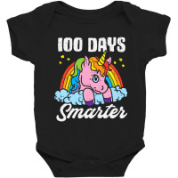 Kids 100 Days Smarter Unicorn 100th Day Of School Girls Kids Baby Bodysuit | Artistshot