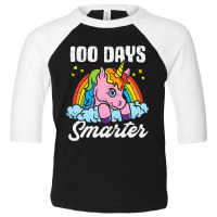 Kids 100 Days Smarter Unicorn 100th Day Of School Girls Kids Toddler 3/4 Sleeve Tee | Artistshot