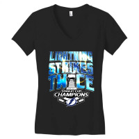 Lightning Strikes Twice Women's V-neck T-shirt | Artistshot