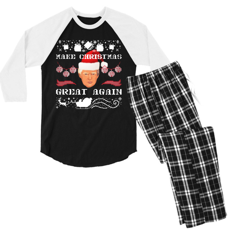 Make Christams Great Agaian Trump Gift For Trump Men's 3/4 Sleeve Pajama Set | Artistshot