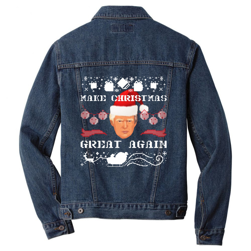 Make Christams Great Agaian Trump Gift For Trump Men Denim Jacket | Artistshot