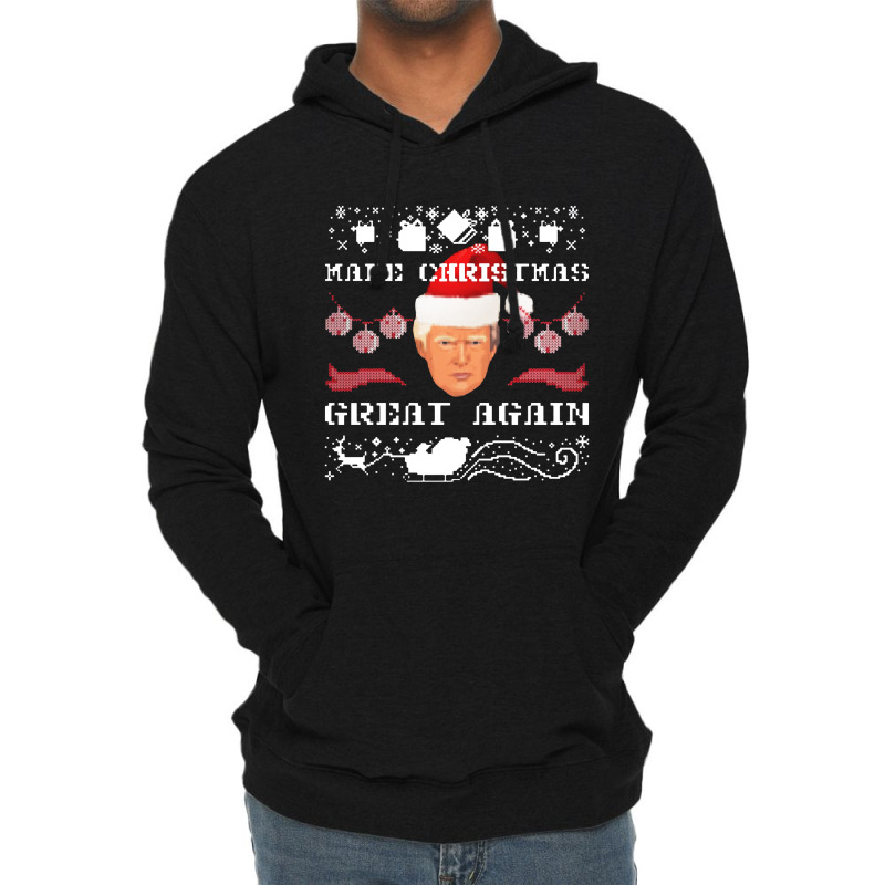 Make Christams Great Agaian Trump Gift For Trump Lightweight Hoodie | Artistshot