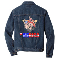 Merica Yorkie Men Denim Jacket | Artistshot