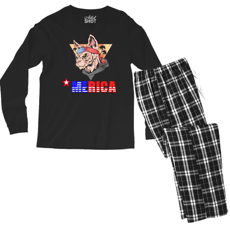 Merica Yorkie Men's Long Sleeve Pajama Set by CUSER2397 | Artistshot