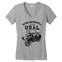 Retro Motorcycle Ural T Shirt   Vintage Sidecar Motorbike Women's V-neck T-shirt | Artistshot