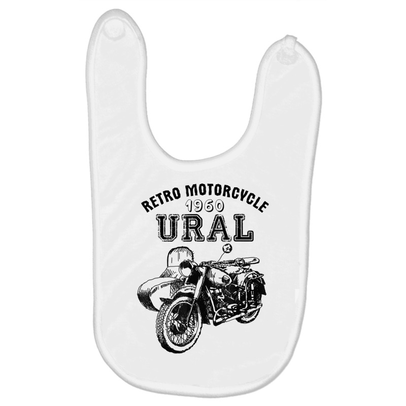 Retro Motorcycle Ural T Shirt   Vintage Sidecar Motorbike Baby Bibs by ReagerAero | Artistshot