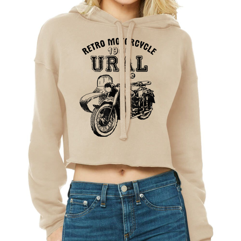 Retro Motorcycle Ural T Shirt   Vintage Sidecar Motorbike Cropped Hoodie by ReagerAero | Artistshot