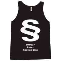 Unicode U+00a7   Section Sign White T Shirt Tank Top | Artistshot