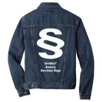 Unicode U+00a7   Section Sign White T Shirt Men Denim Jacket | Artistshot