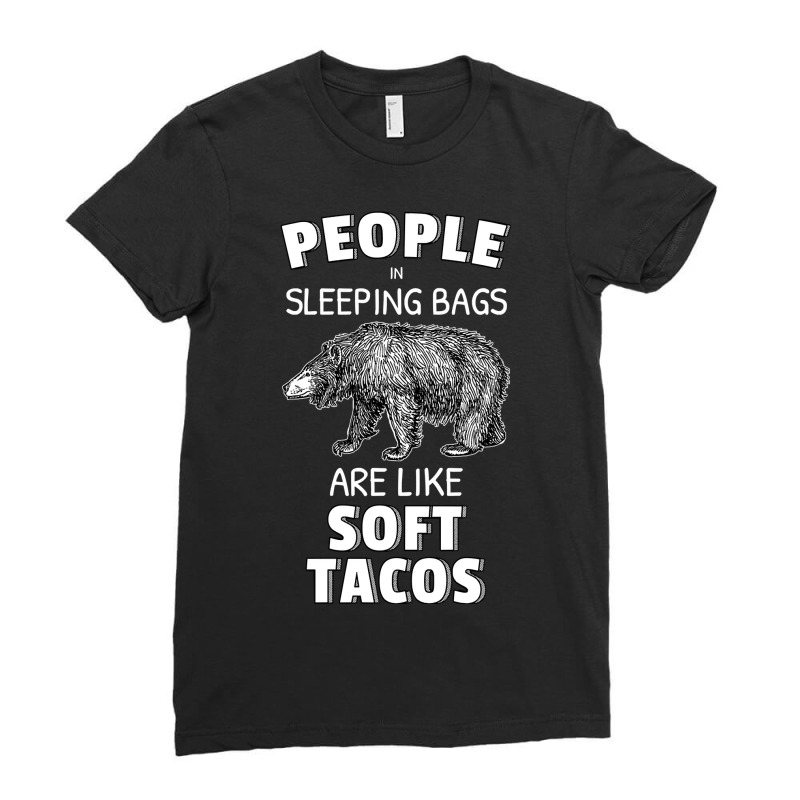 Bear People In Sleeping Bags Are Like Soft Tacos 33 Polar Panda Ladies Fitted T-Shirt by circularflap | Artistshot