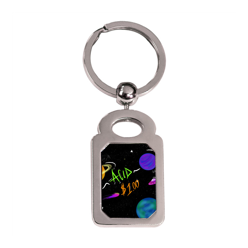 Space Sour Deals Silver Rectangle Keychain | Artistshot