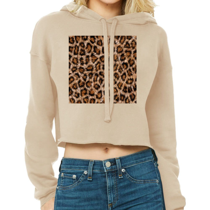 Leopard Skin Texture Pattern Cropped Hoodie | Artistshot