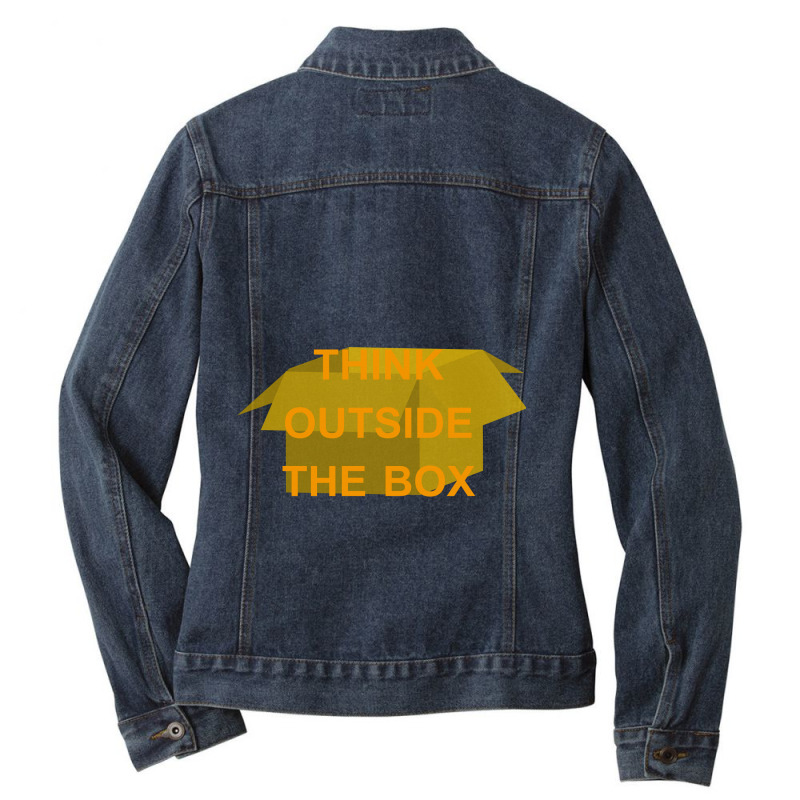 Think Outside The Box Ladies Denim Jacket by mahad | Artistshot