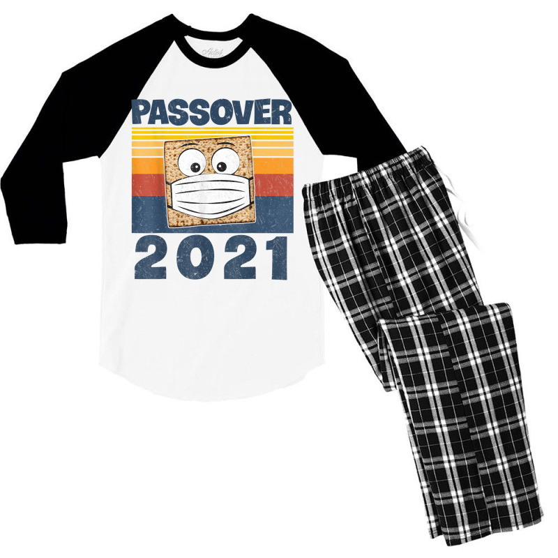 Passover 2021 Matzo Dabbing Seder Jewish Family Men's 3/4 Sleeve Pajama Set | Artistshot