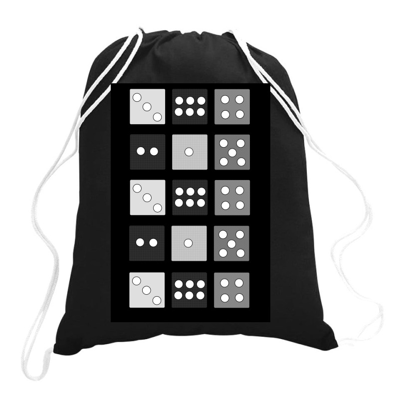 Box Pattern Black Drawstring Bags by FlyingBird | Artistshot