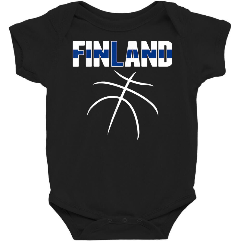 Finland Basketball Lovers Jersey   Finnish Flag Sport Fans T Shirt Baby Bodysuit by ranmarbunathoo90 | Artistshot