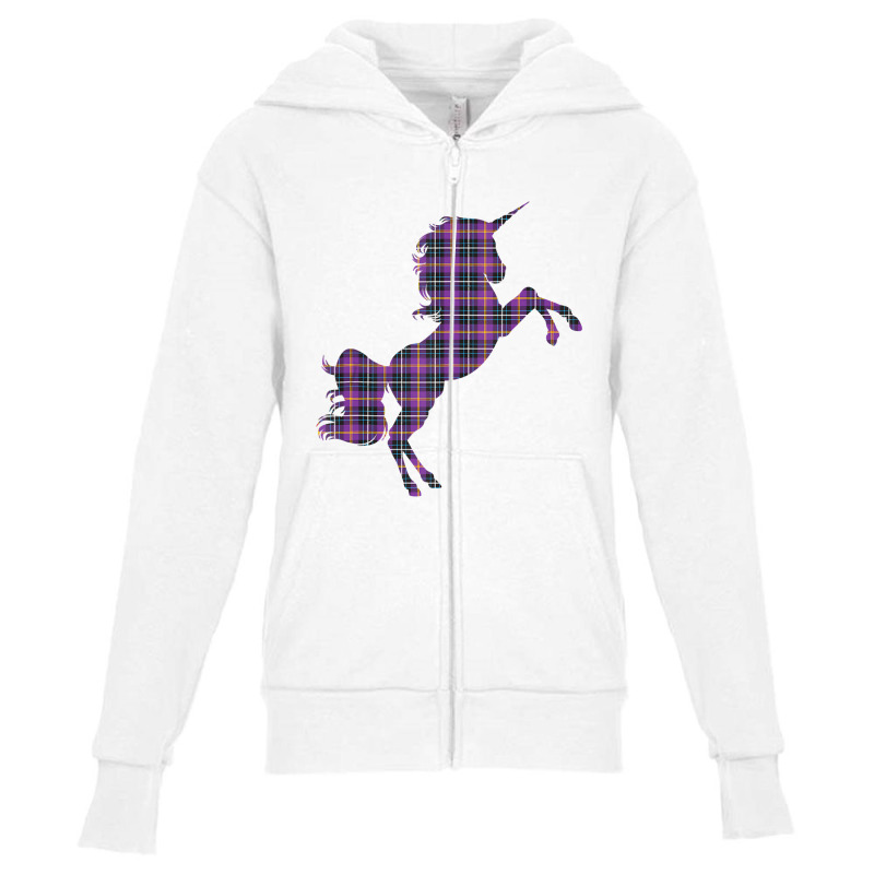 Scotsman Scotland Unicorn Plaid Tartan Day Scottish Unicorn Youth Zipper Hoodie by thutrang92 | Artistshot