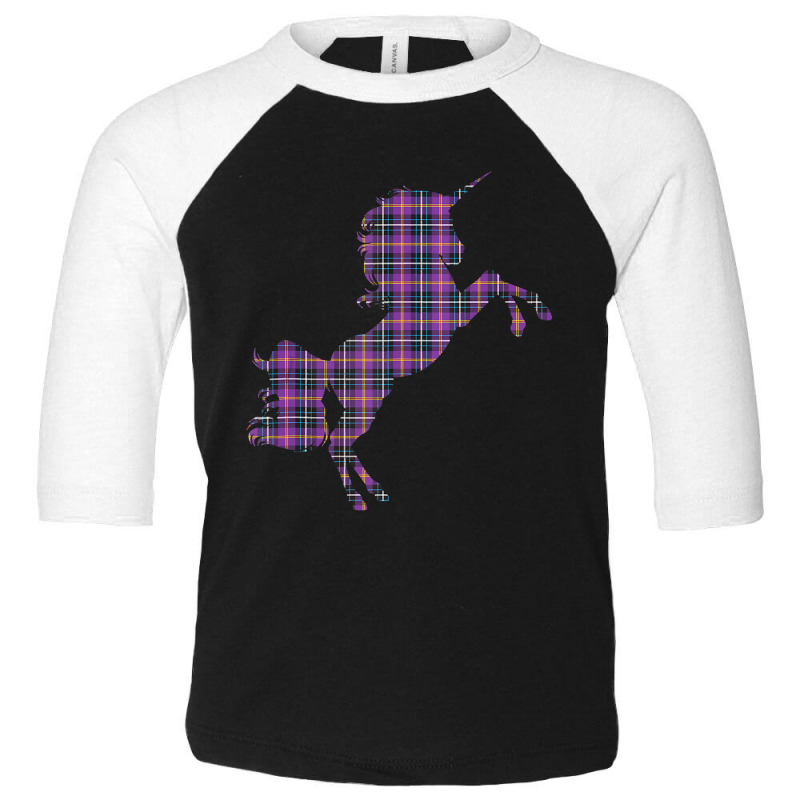 Scotsman Scotland Unicorn Plaid Tartan Day Scottish Unicorn Toddler 3/4 Sleeve Tee by thutrang92 | Artistshot