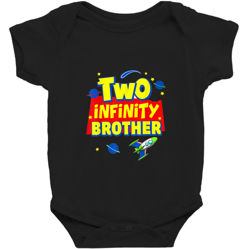 Brother Two Infinity And Beyond Birthday Decoration 2nd Bday Baby Bodysuit by saterseim | Artistshot