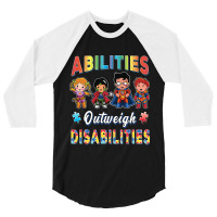 Autism Awareness Boy Abilities Outweigh Disabilities Teacher T Shirt 3/4 Sleeve Shirt | Artistshot