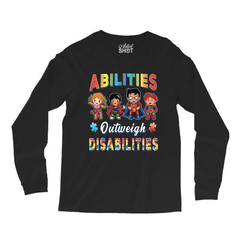 Autism Awareness Boy Abilities Outweigh Disabilities Teacher T Shirt Long Sleeve Shirts by longduong89 | Artistshot