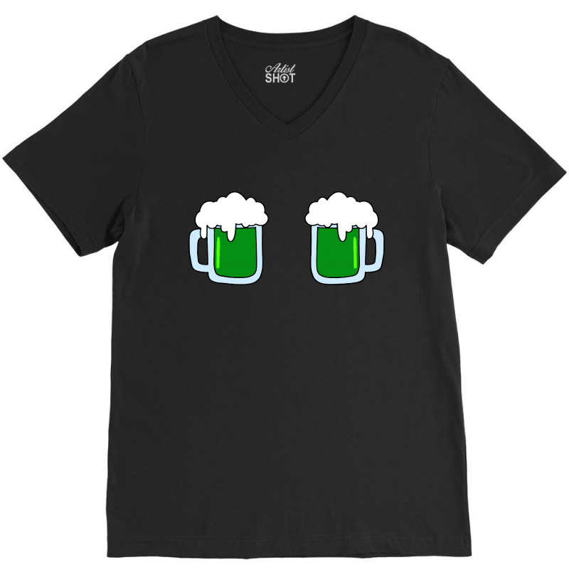 Green Beer Mug V-neck Tee | Artistshot