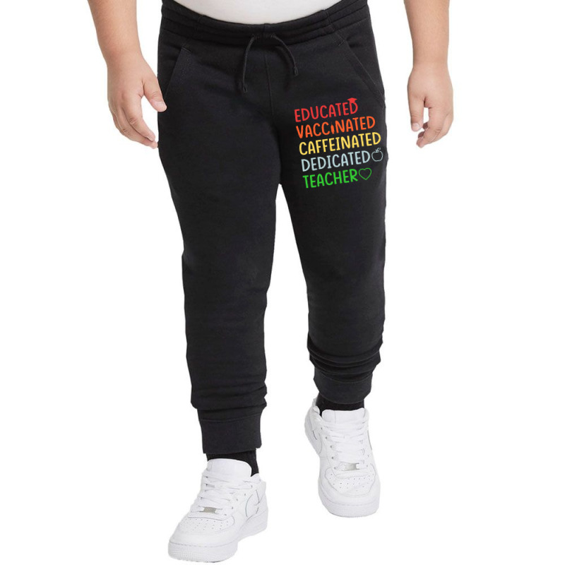 Educated Vaccinated Caffeinated Dedicated Youth Jogger by Nicole Tees | Artistshot