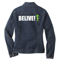 Believe Alien Ladies Denim Jacket | Artistshot