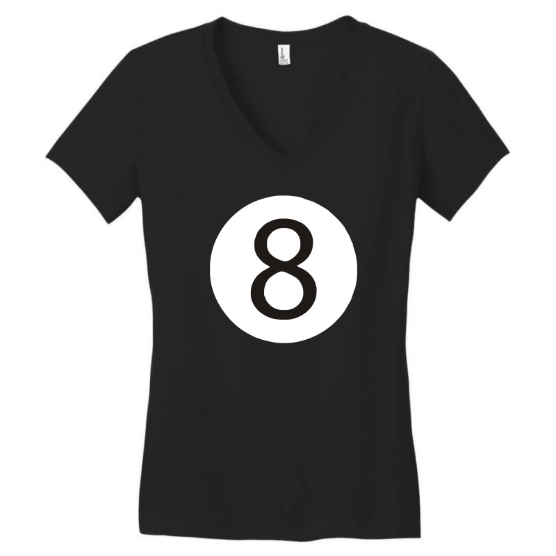 Black Eight Billiards Women's V-Neck T-Shirt by Dony_store | Artistshot