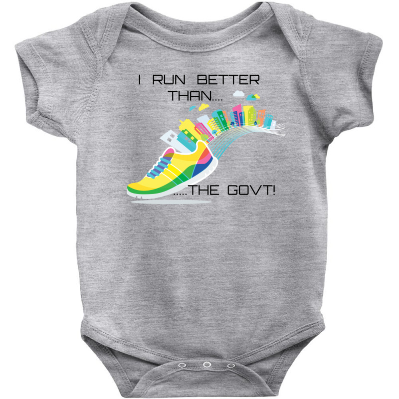 Run 1 Transparent Text 1 Baby Bodysuit by kanjala01 | Artistshot