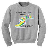 Run 1 Transparent Text 1 Youth Sweatshirt | Artistshot