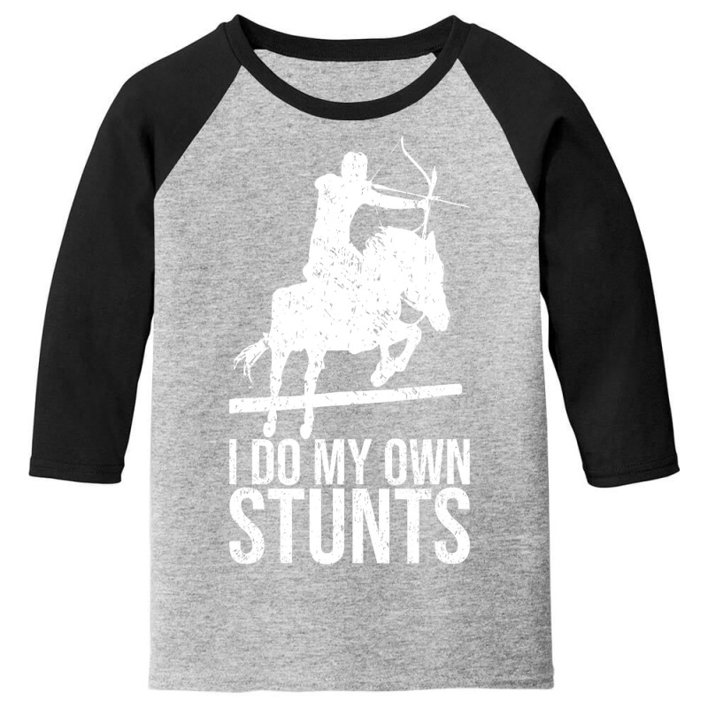 I Do My Own Stunts Shirt Mounted Archery Horse Archer T Shirt Youth 3/4 Sleeve by longduong89 | Artistshot