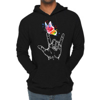 I Love You Hand Sign Language Butterfly Autism Awareness T Shirt Lightweight Hoodie | Artistshot