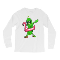 Dabbing Cucumber Pickle Flamingo Float Summer Tropical Fruit T Shirt Long Sleeve Shirts | Artistshot