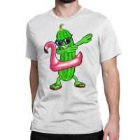 Dabbing Cucumber Pickle Flamingo Float Summer Tropical Fruit T Shirt Classic T-shirt | Artistshot