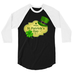 leaf green st patricks day hat 3/4 Sleeve Shirt | Artistshot