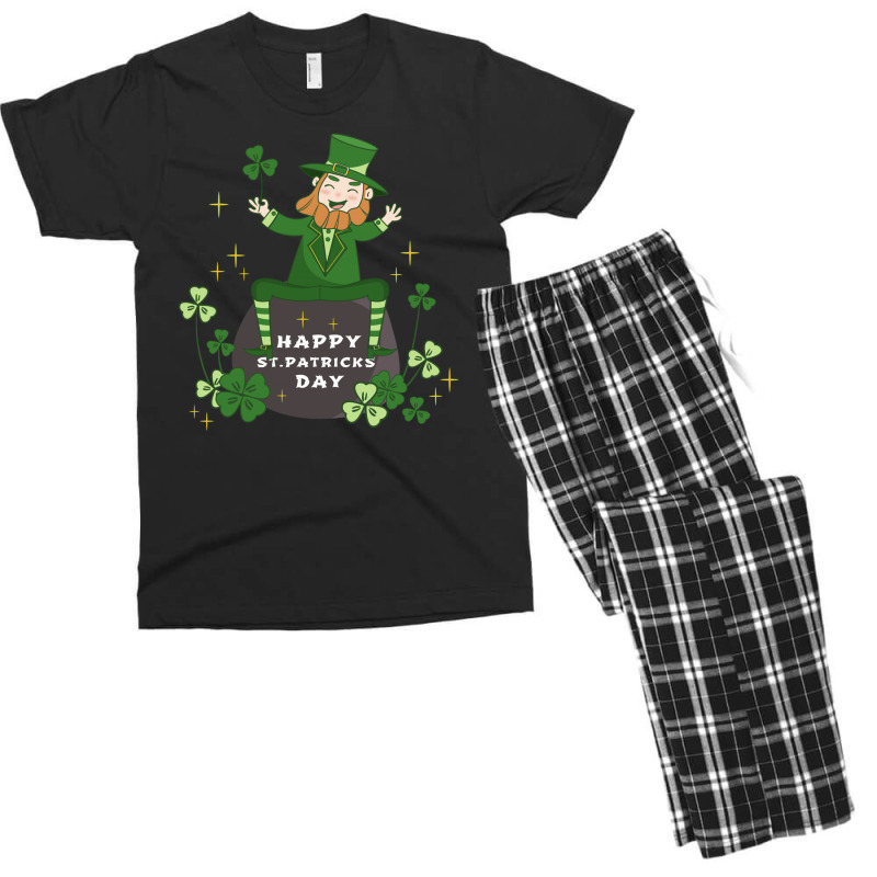 Patricks Day Character Happy Men's T-shirt Pajama Set | Artistshot