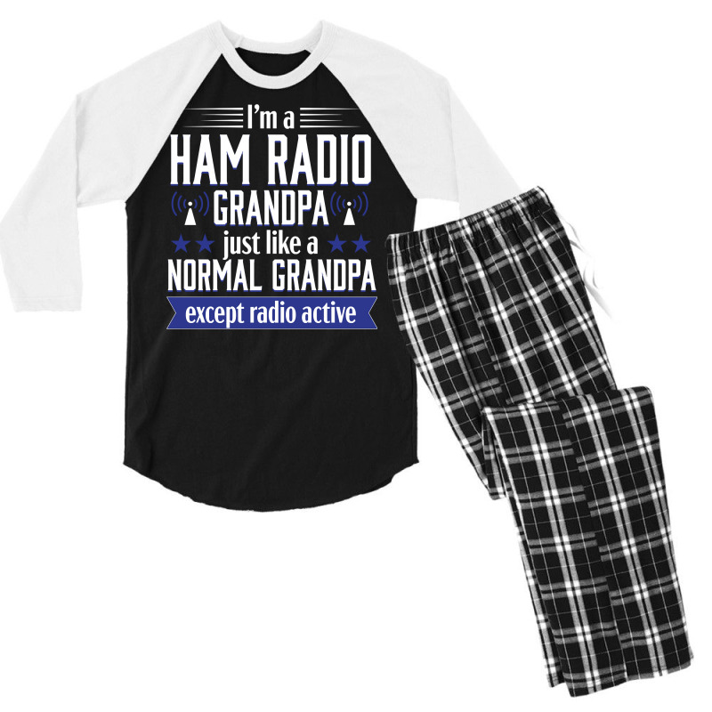 Ham Radio Operator Amateur Radio Funny Grandpa Gift Men Sweatshirt Men's 3/4 Sleeve Pajama Set by lorebrend | Artistshot