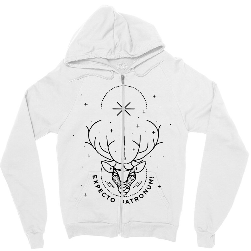 Stag Expecto Patronum Zipper Hoodie by Kamprett Apparel | Artistshot